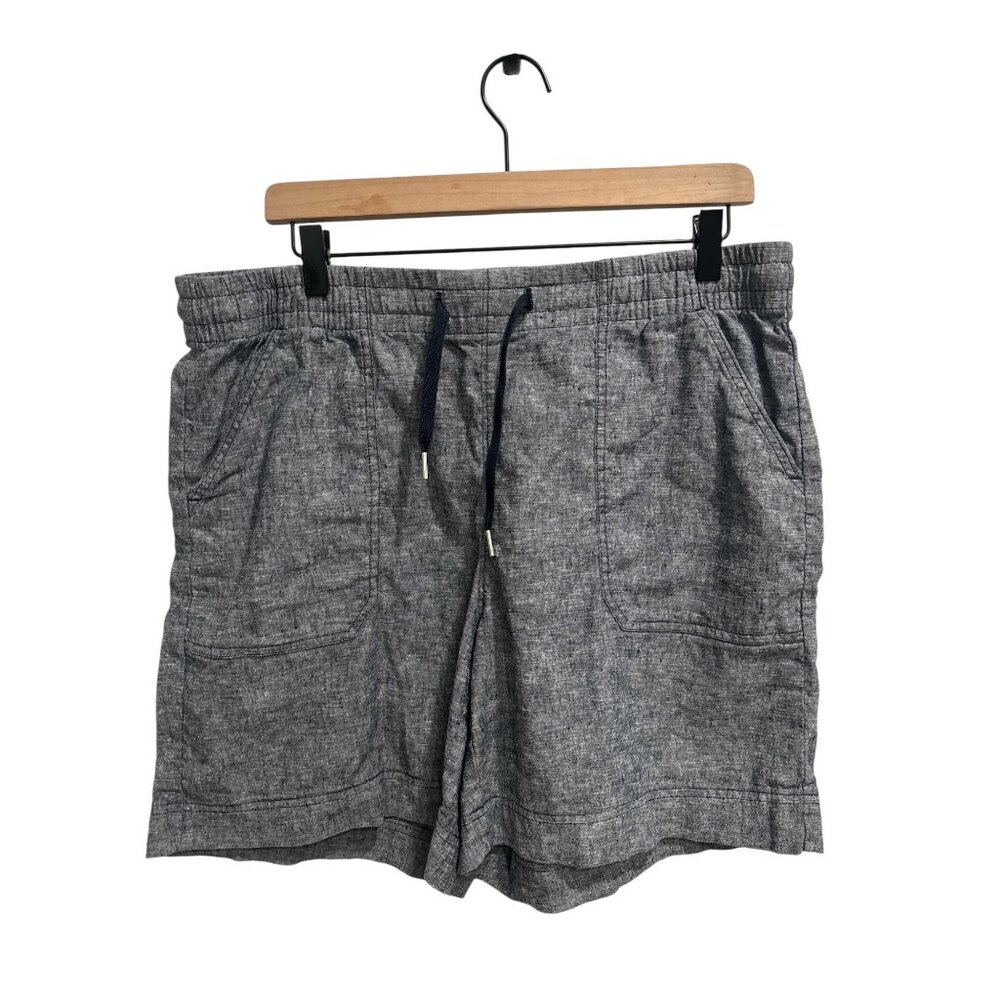Orvis Linen Blend Shorts Lot 2 Size 16 Elastic Waist Casual Summer - Picture 5 of 12
